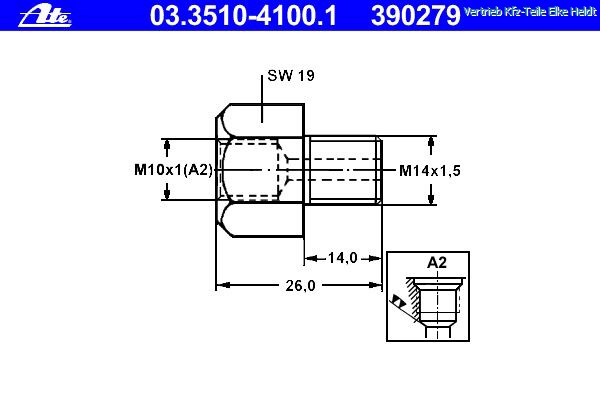 Adapter M10x 1,F auf M14 x 1.5 Gewinde, F