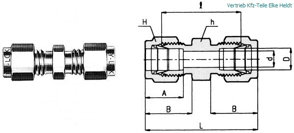 10x Schnell-Verbinder Bremsleitung 4.75 mm 3/16 ohne Bördelgerät für OPEL